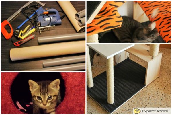 Hvordan lære en katt å bruke skrapestolpen?  - Lag en hjemmelaget skrape